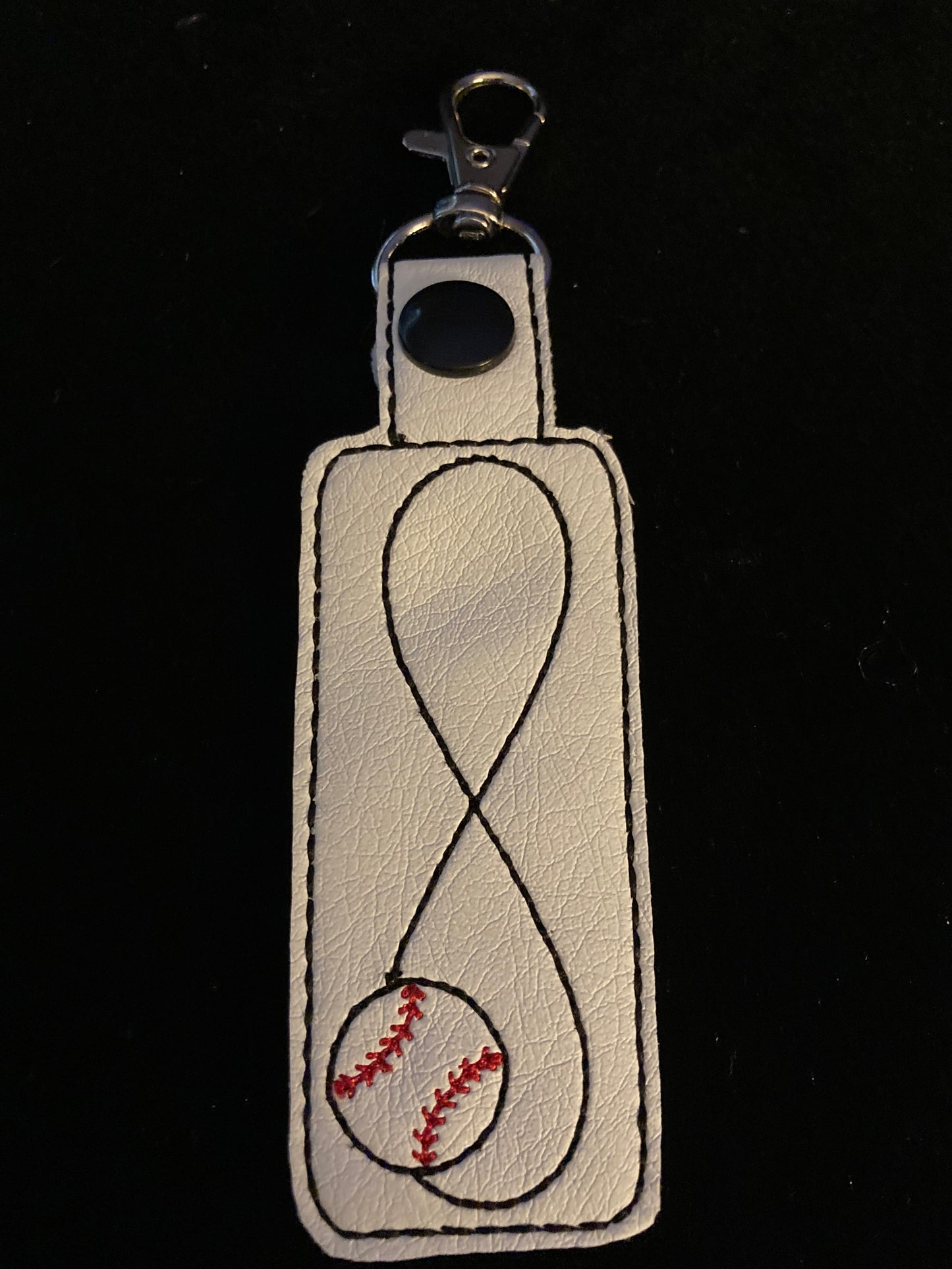 Infinity baseball keychain