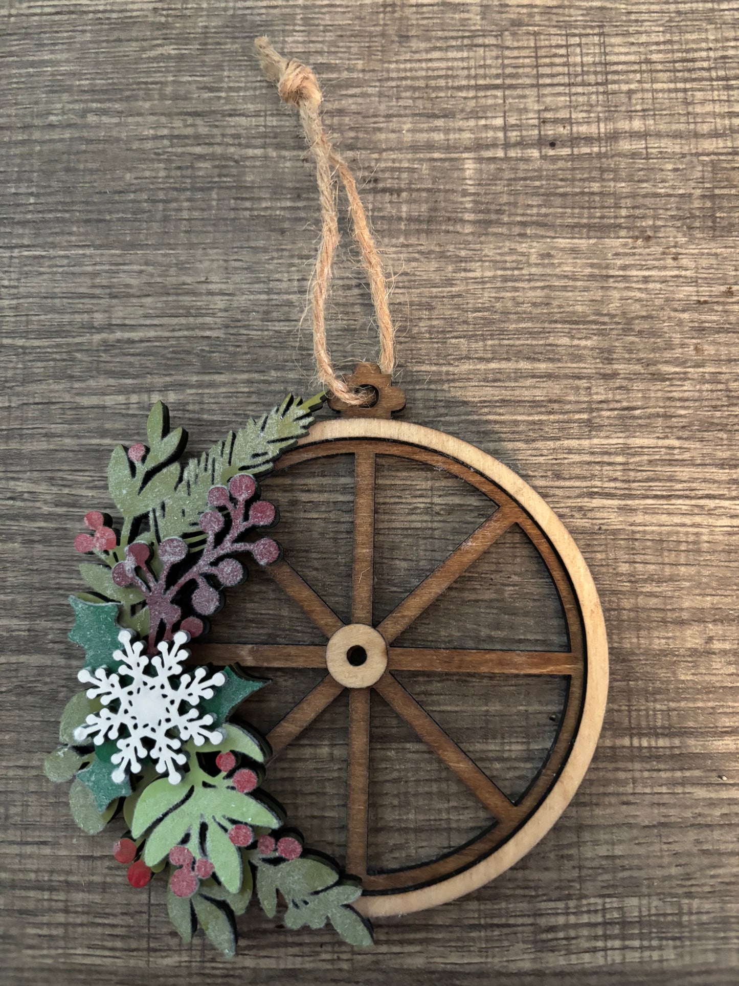Wagon Wheel ornaments (set of 3)