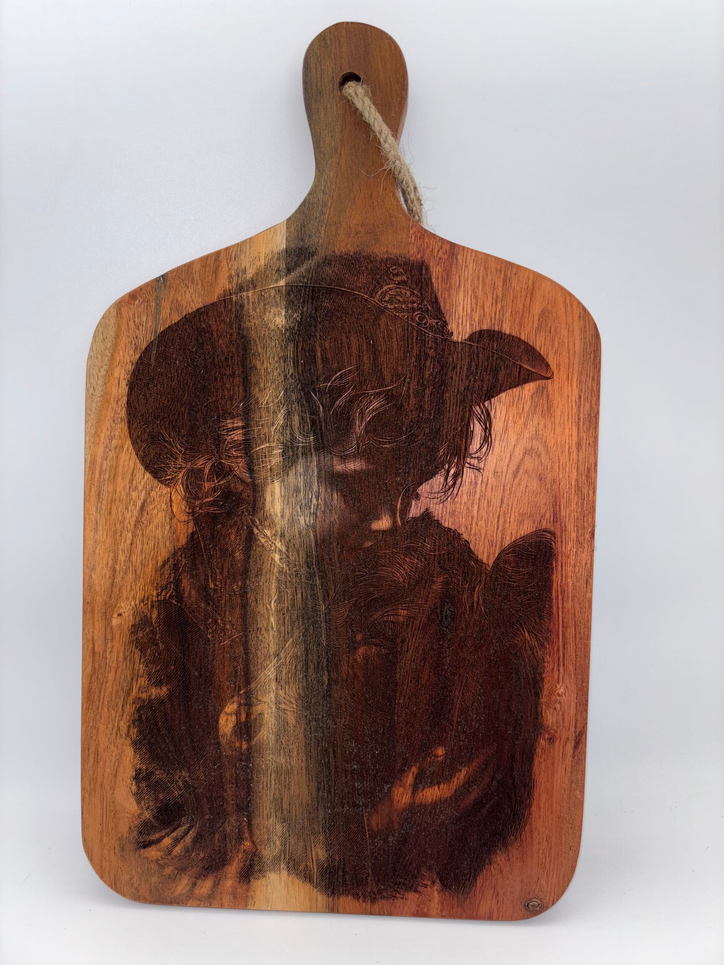 Cowgirl and Calf Cutting Board