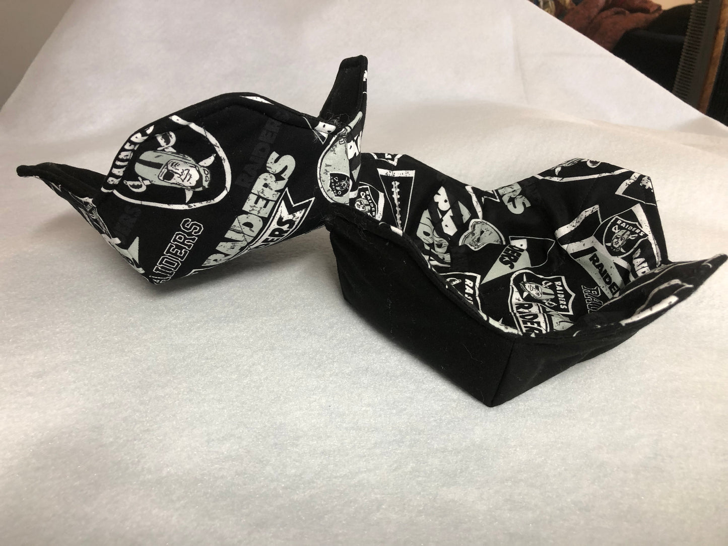 Raiders soup bowl cozies