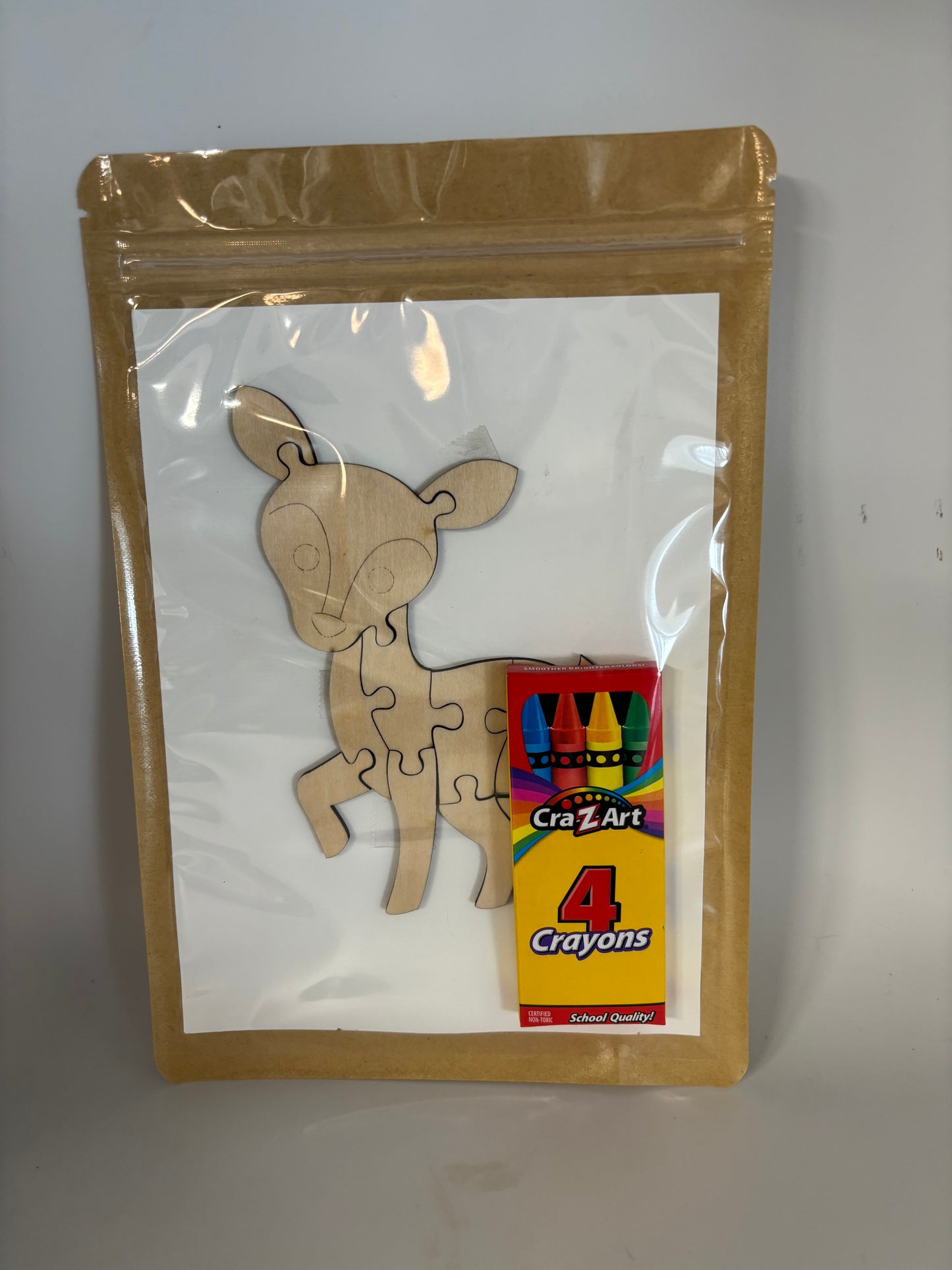 Wooden deer puzzle, color kit