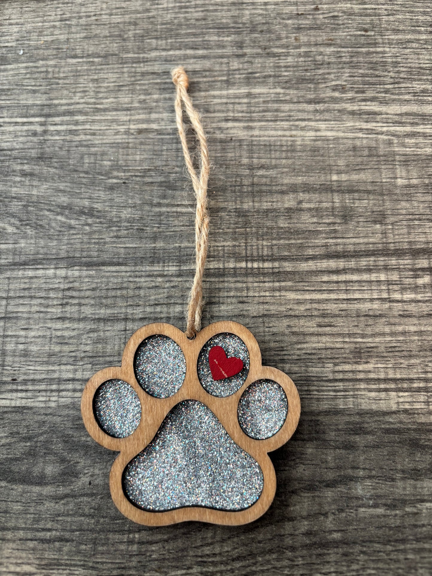 Dog paw ornament