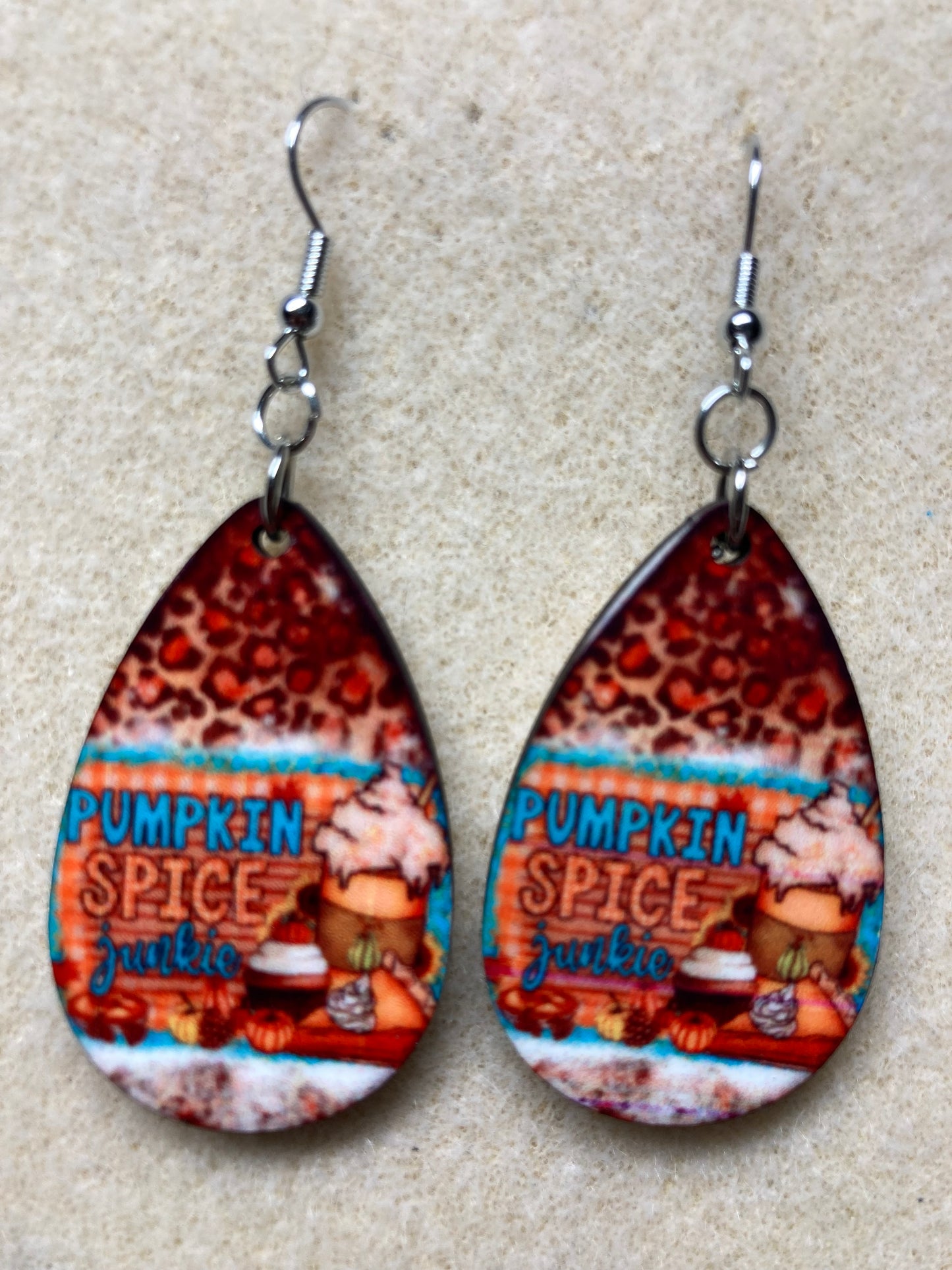 Pumpkin spice junkie earrings