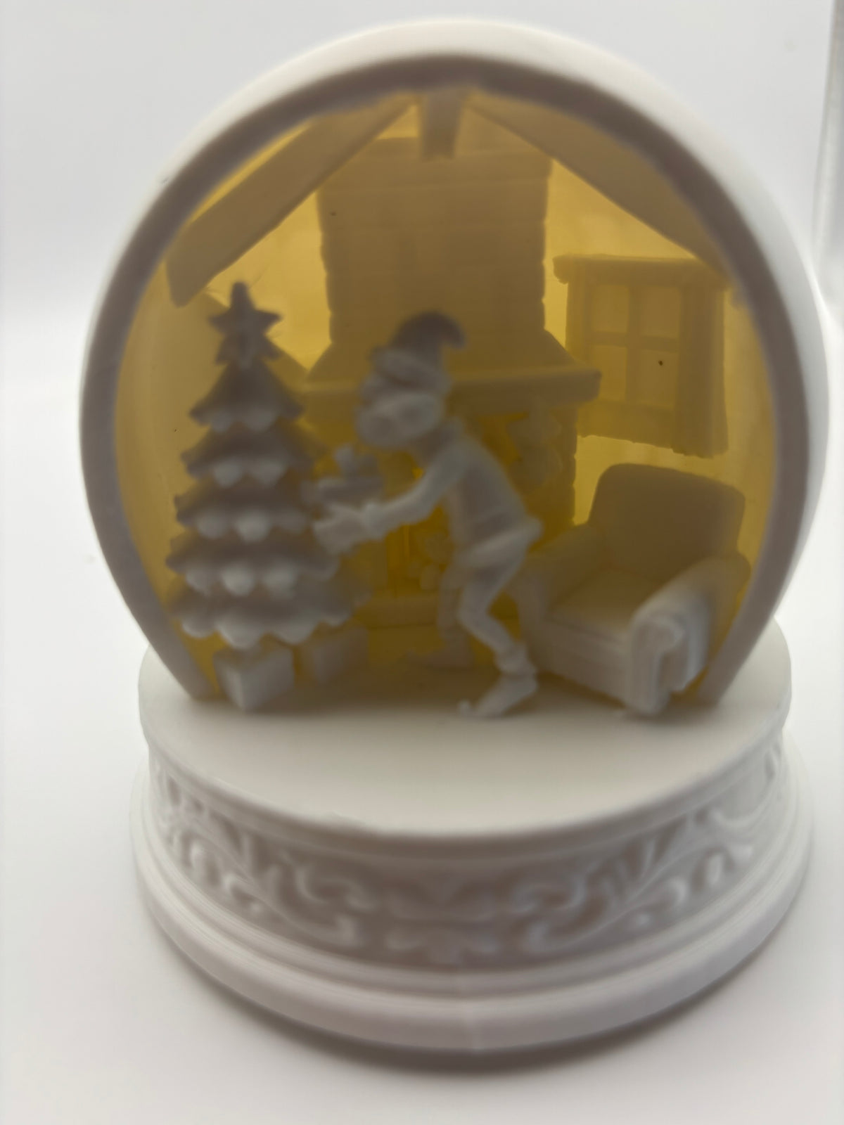 Lighted 3D Printed Christmas Scene Globe