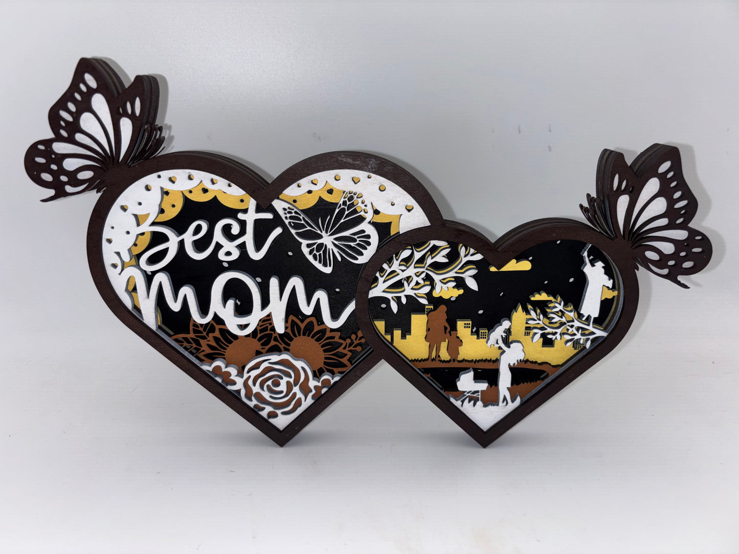 Best Mom Double Heart