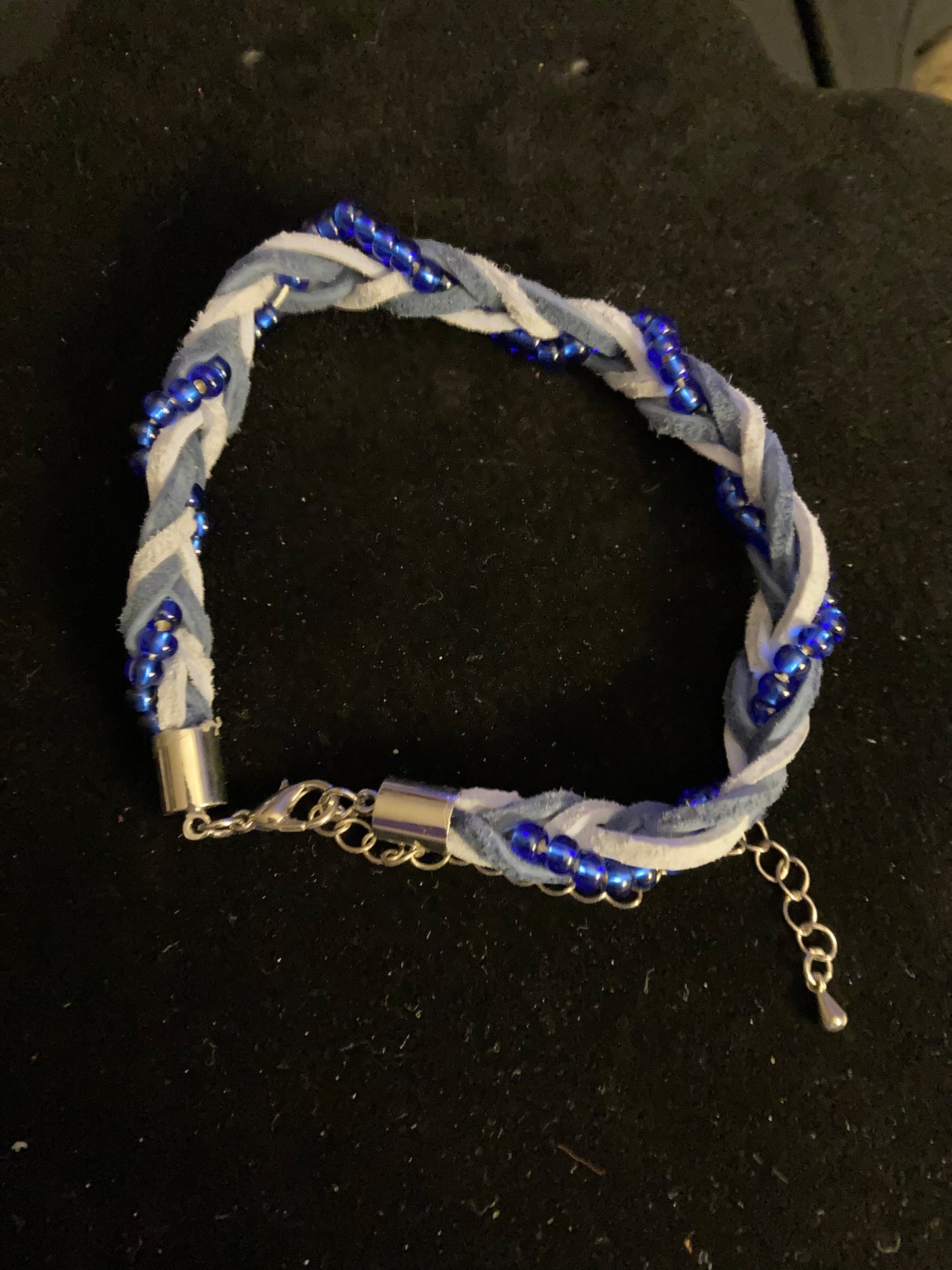 Leather and beaded bracelet