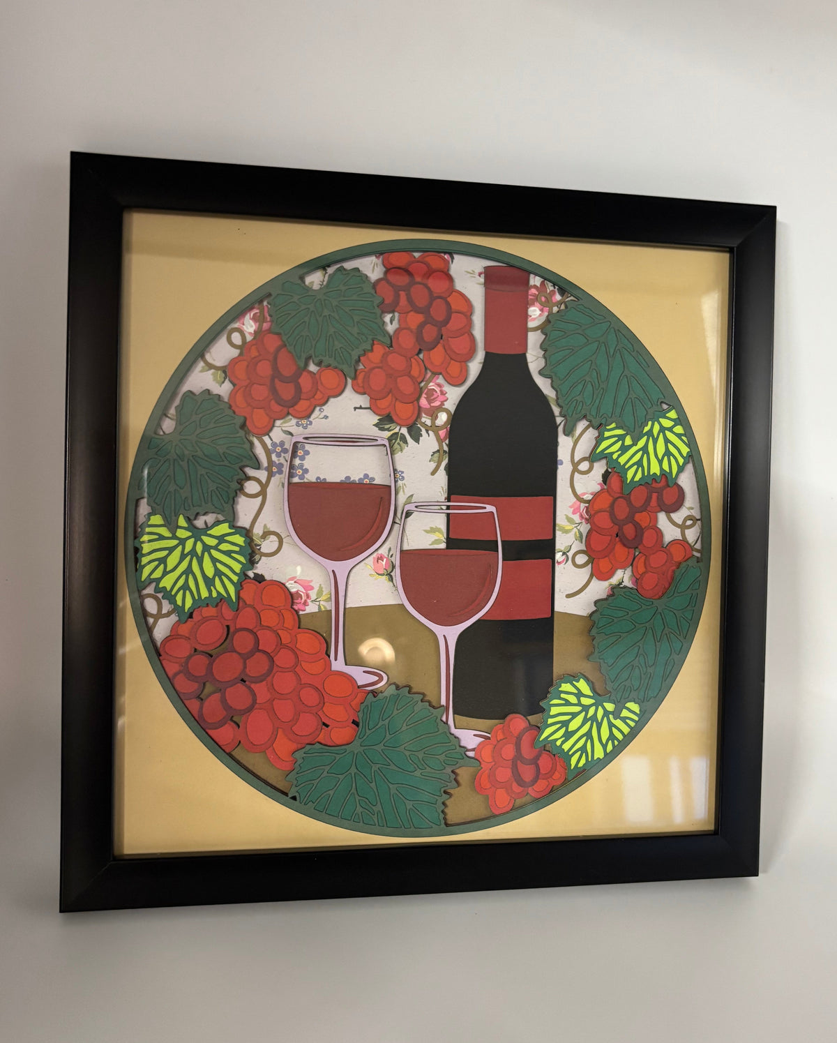 Wine Date Night Layered Paper Wall Art
