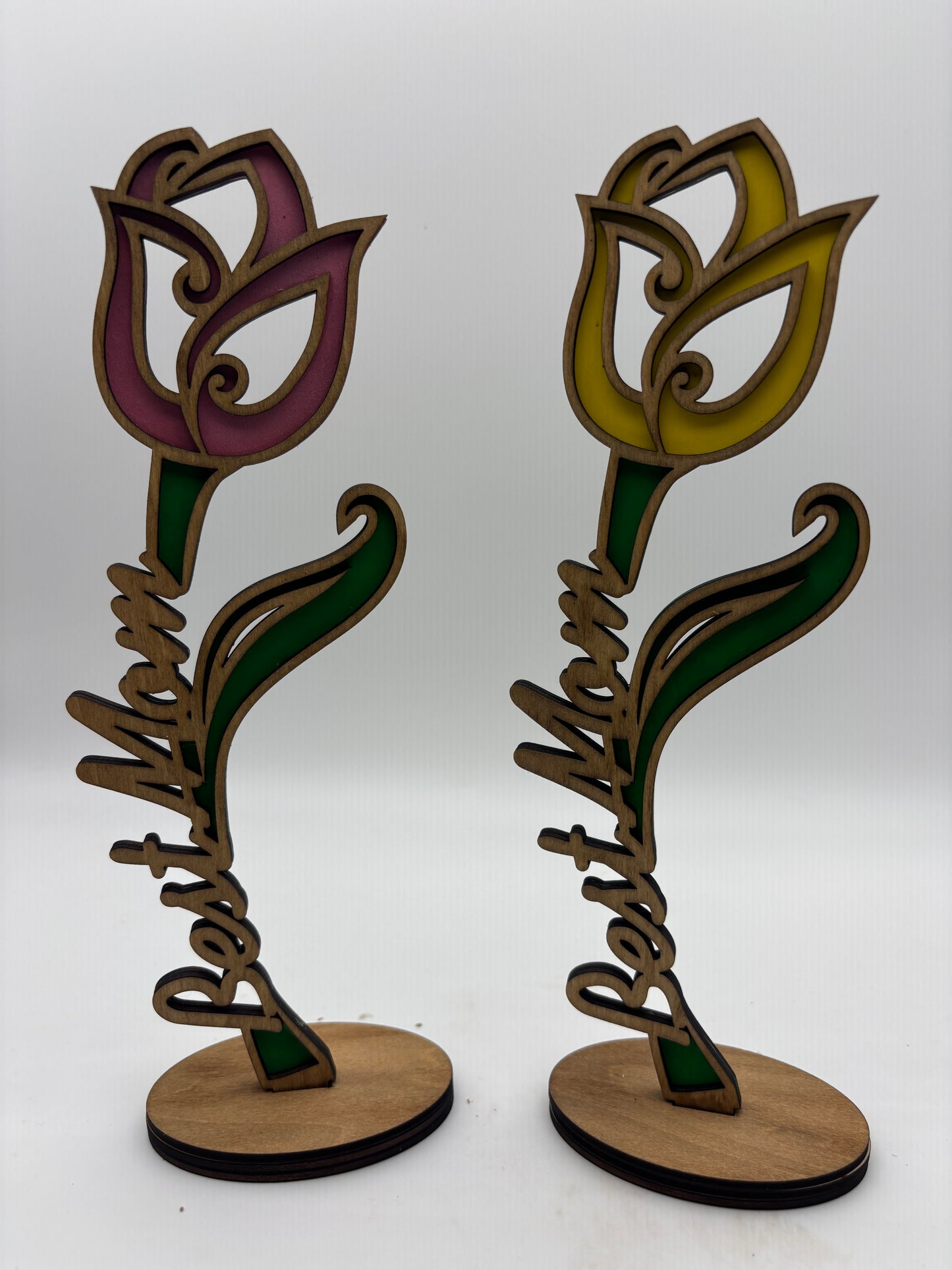 Best Mom Wood Flower