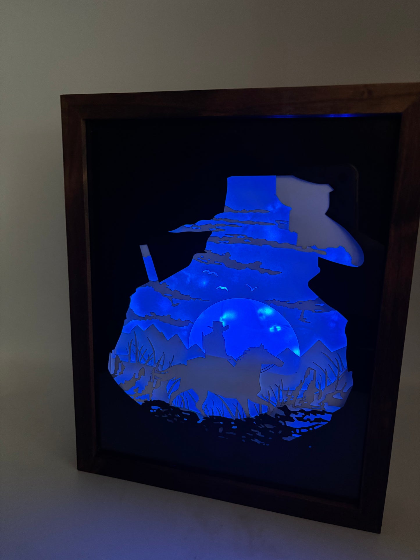 Cowboy Riding The Range Light Box