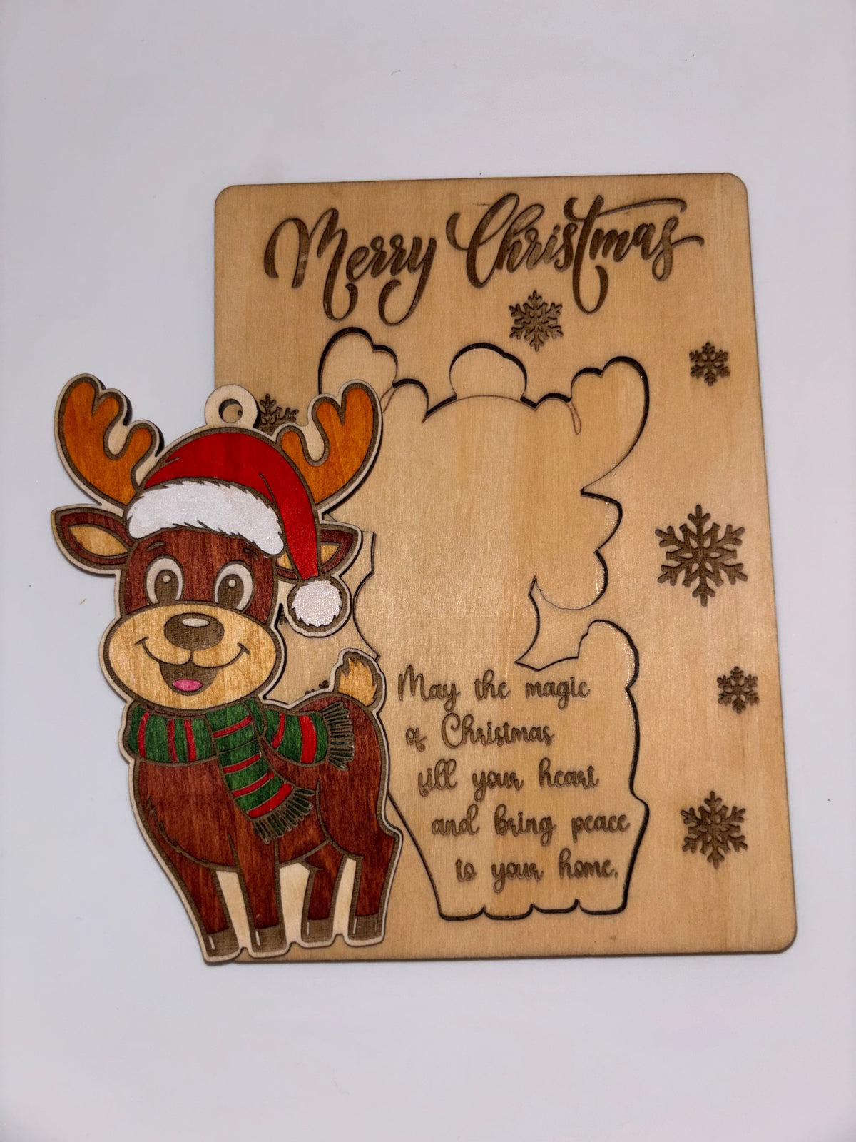 Wooden Deer Christmas Card