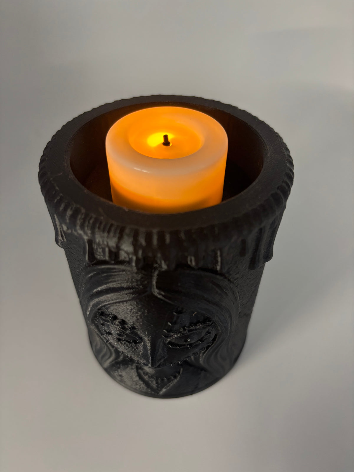 Sally Tea Light Holder – Black 3D-Printed Halloween Decor