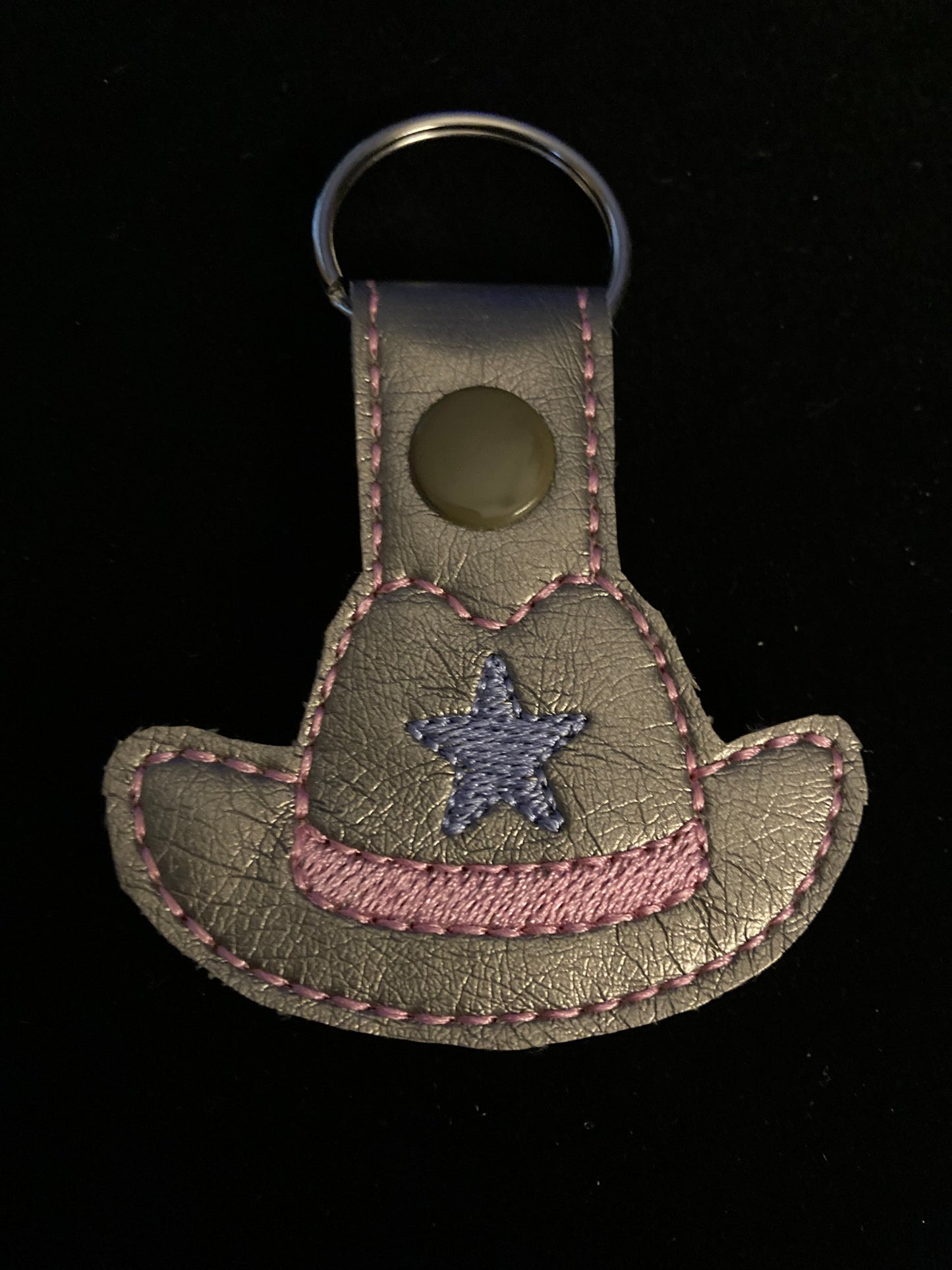 Cowgirl hat keychain