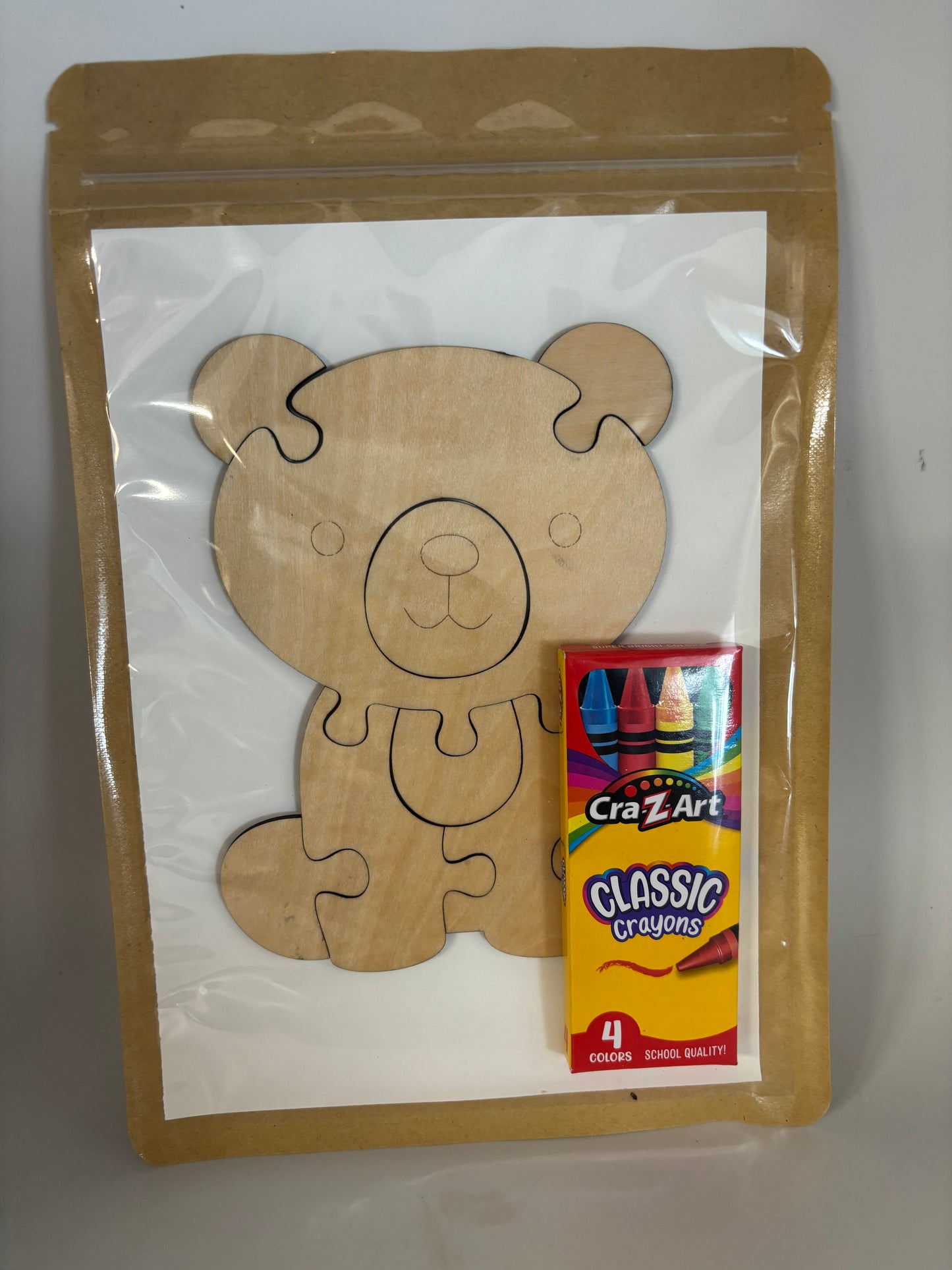 Teddy bear wooden puzzle kit