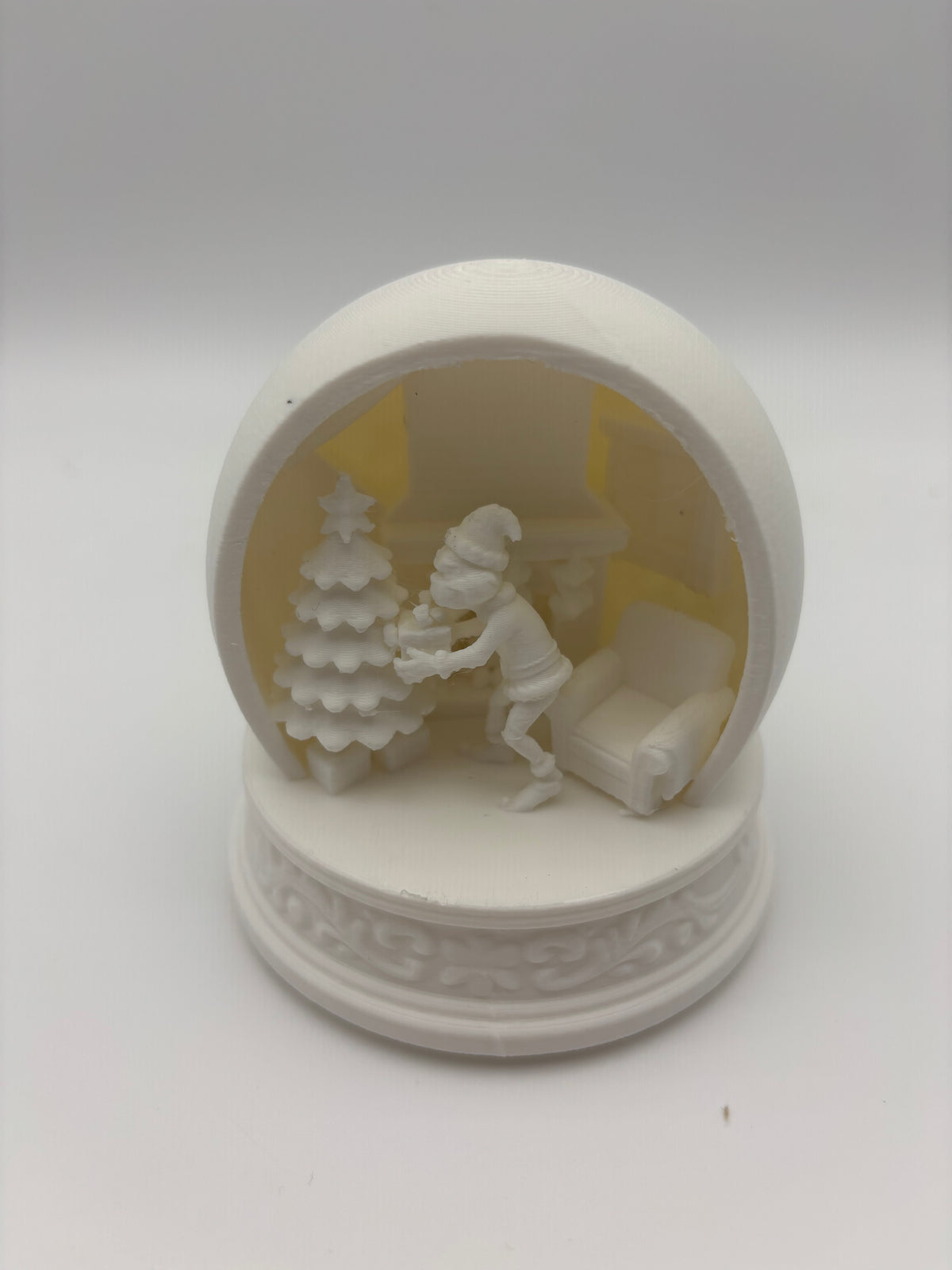 Lighted 3D Printed Christmas Scene Globe