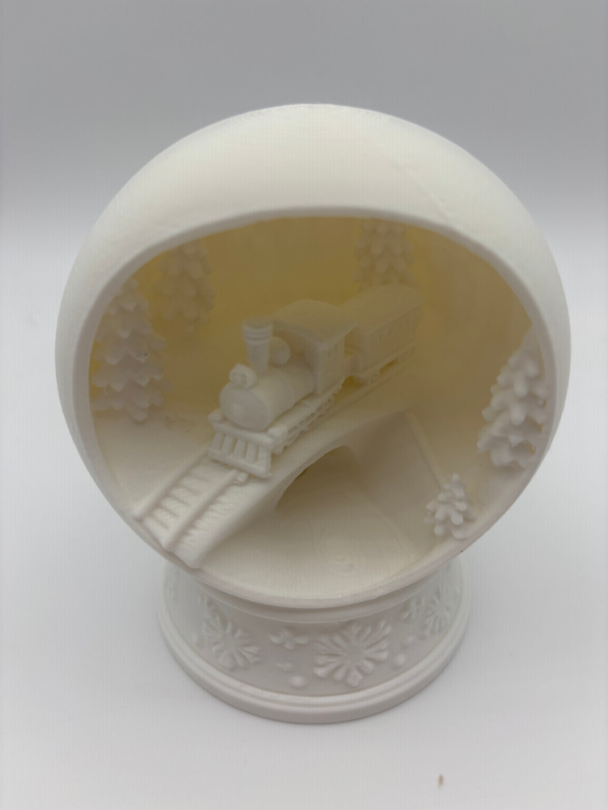 Lighted 3D Printed Train Scene Globe