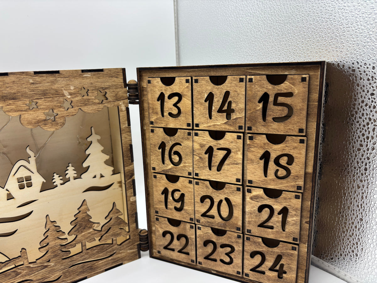 Wooden Christmas Advent Calendar with 24 Drawers