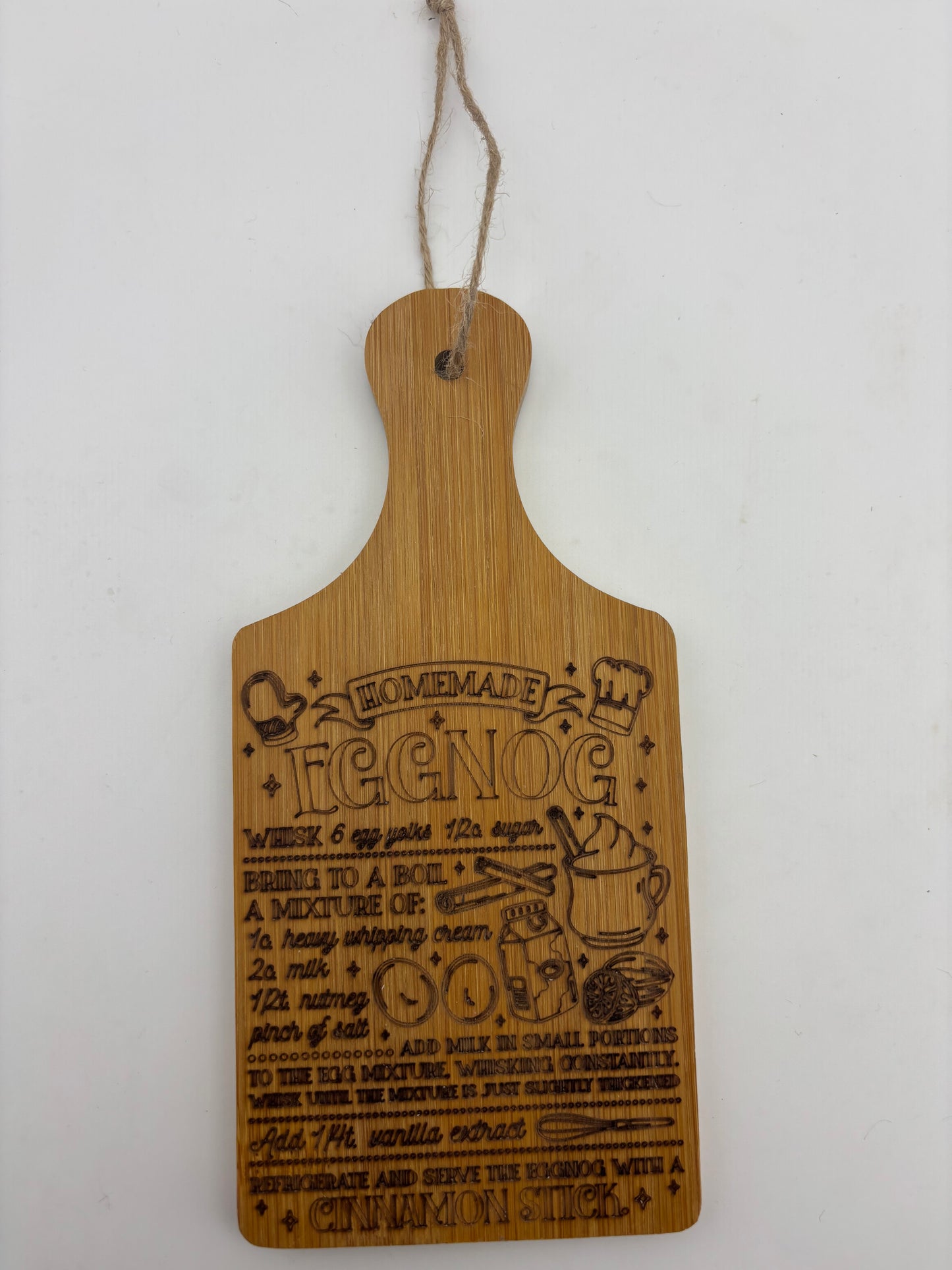 Eggnog Recipe Cutting Board