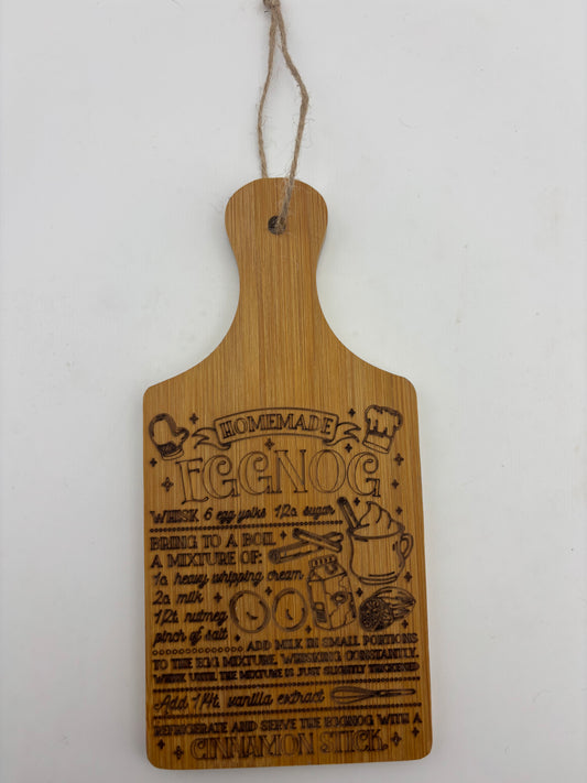 Eggnog Recipe Cutting Board