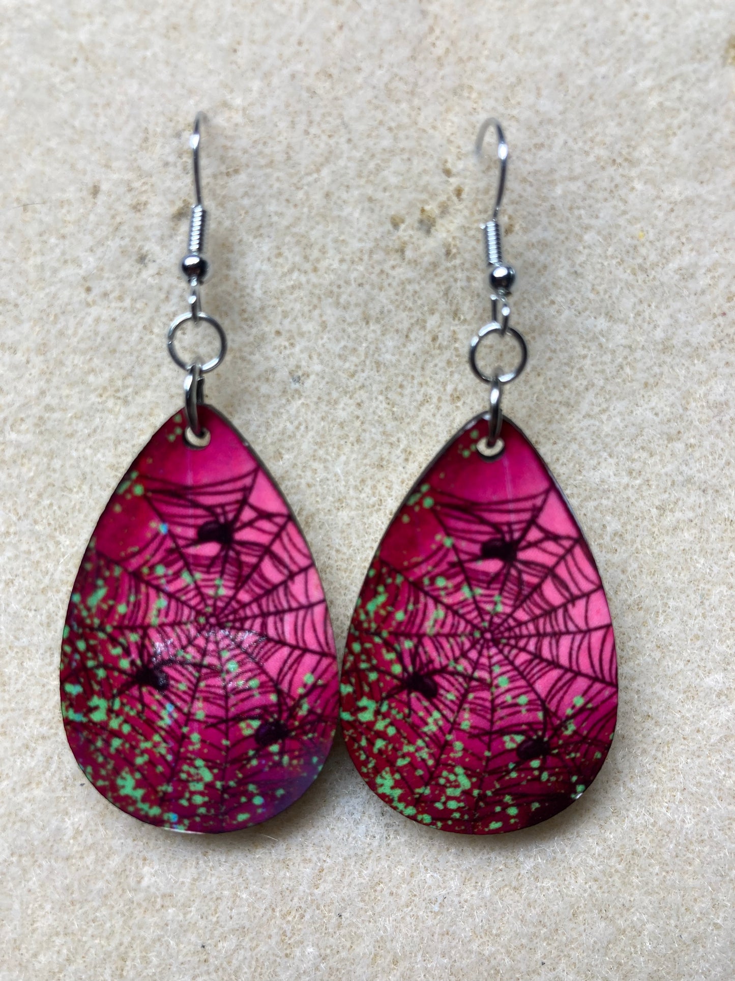 Halloween spider web earrings