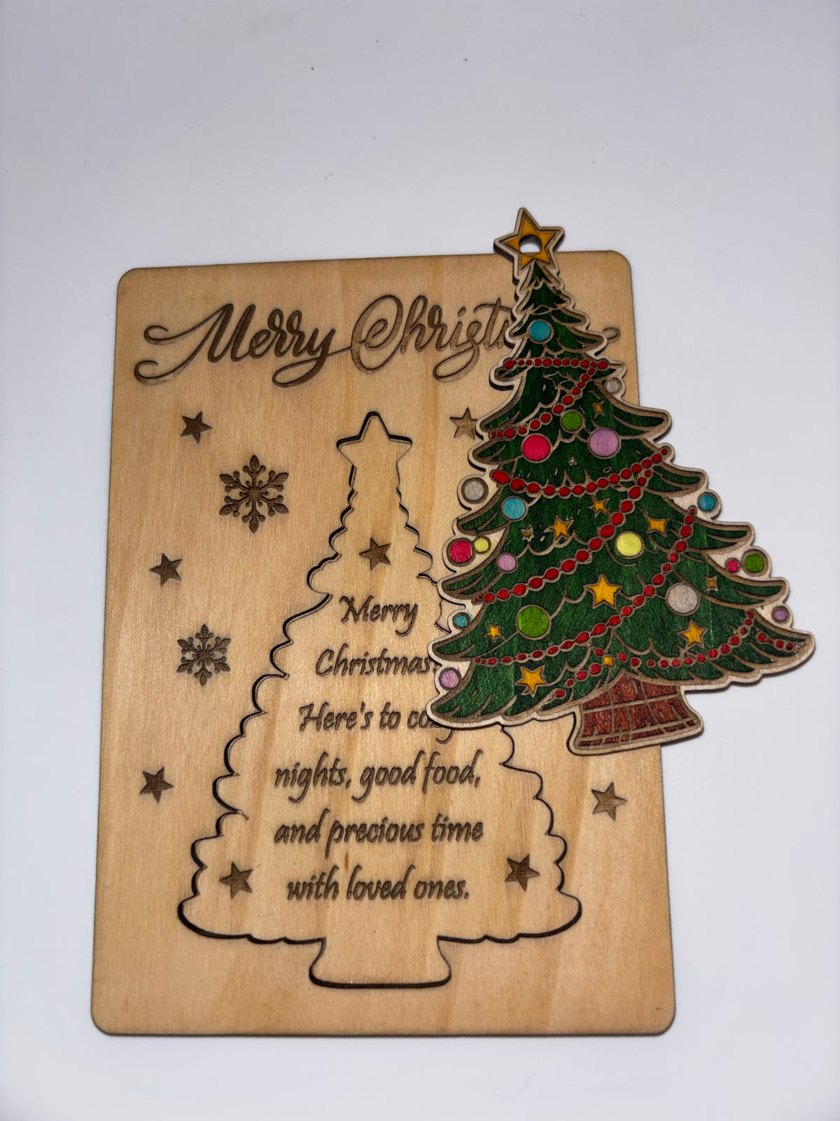 Wooden Christmas Tree Card