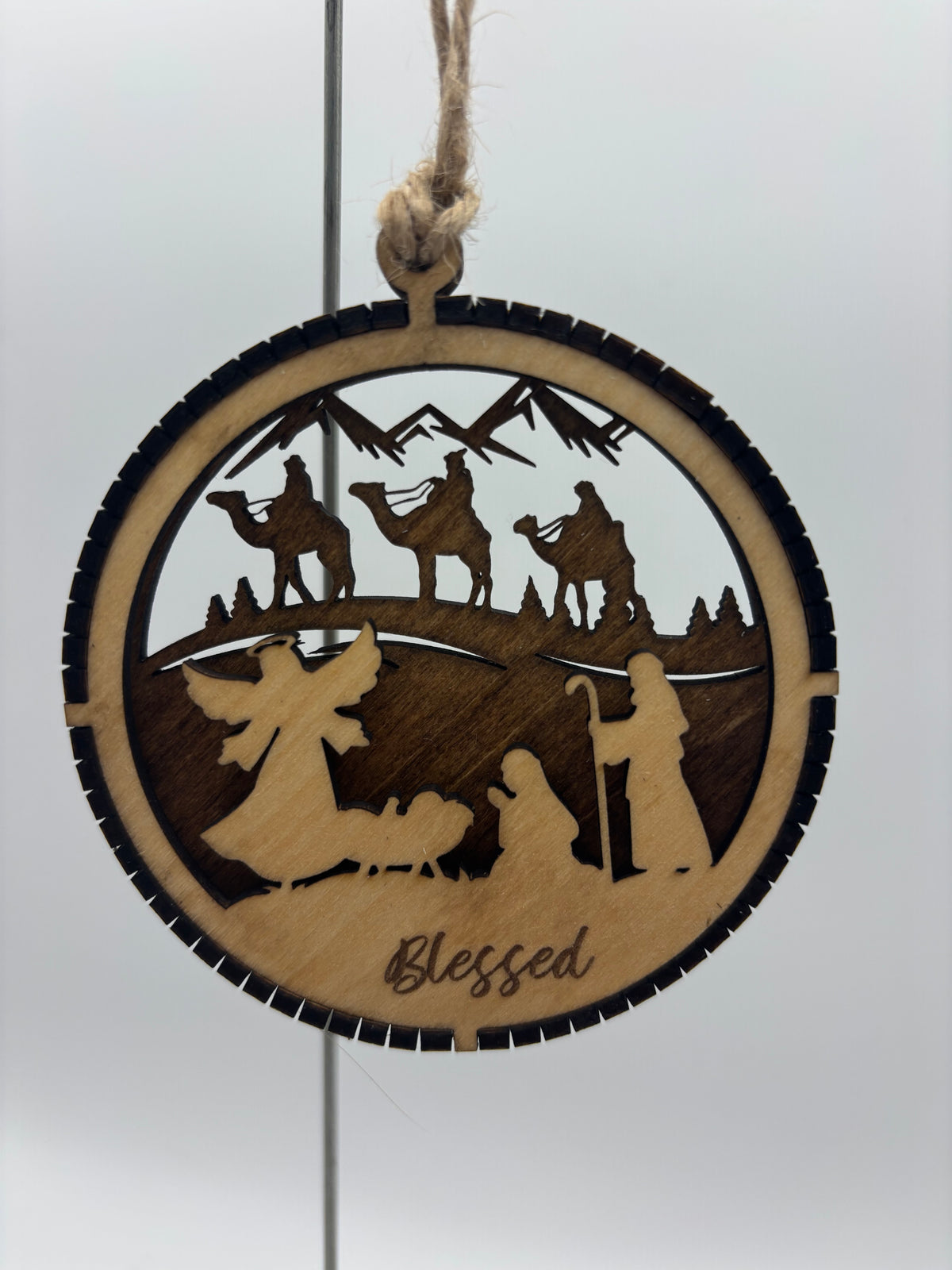 Blessed Wood Layered Ornament