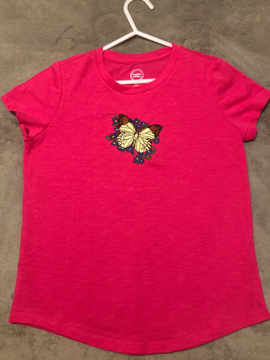 Embroidered butterfly t-shirt