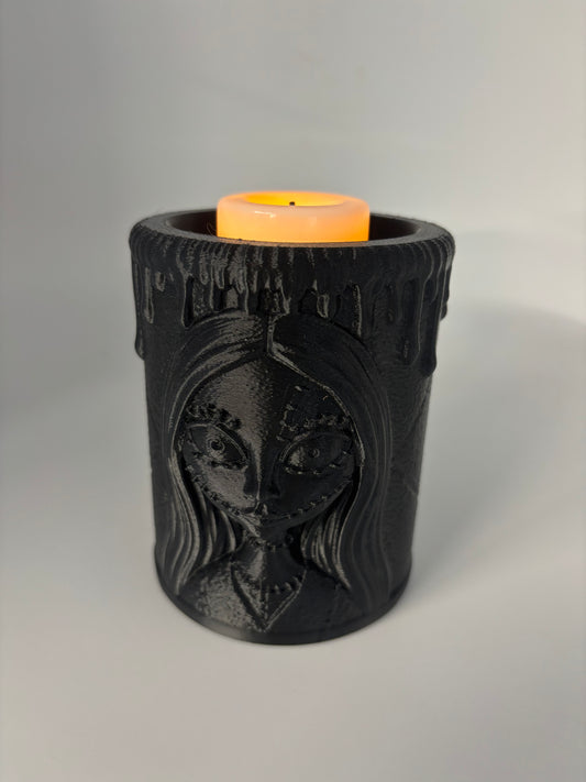 Sally Tea Light Holder – Black 3D-Printed Halloween Decor