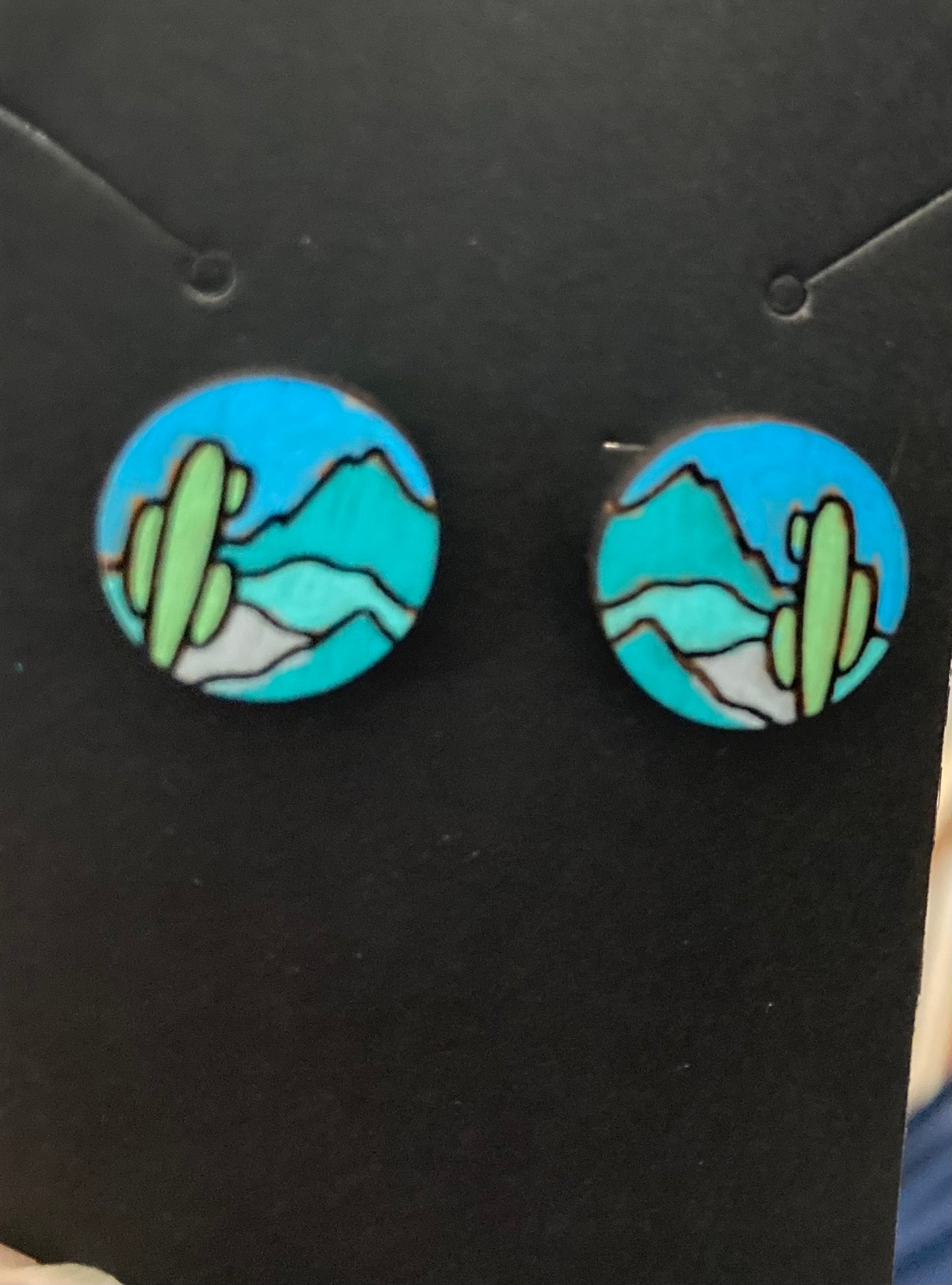 Cactus and mountain earrings