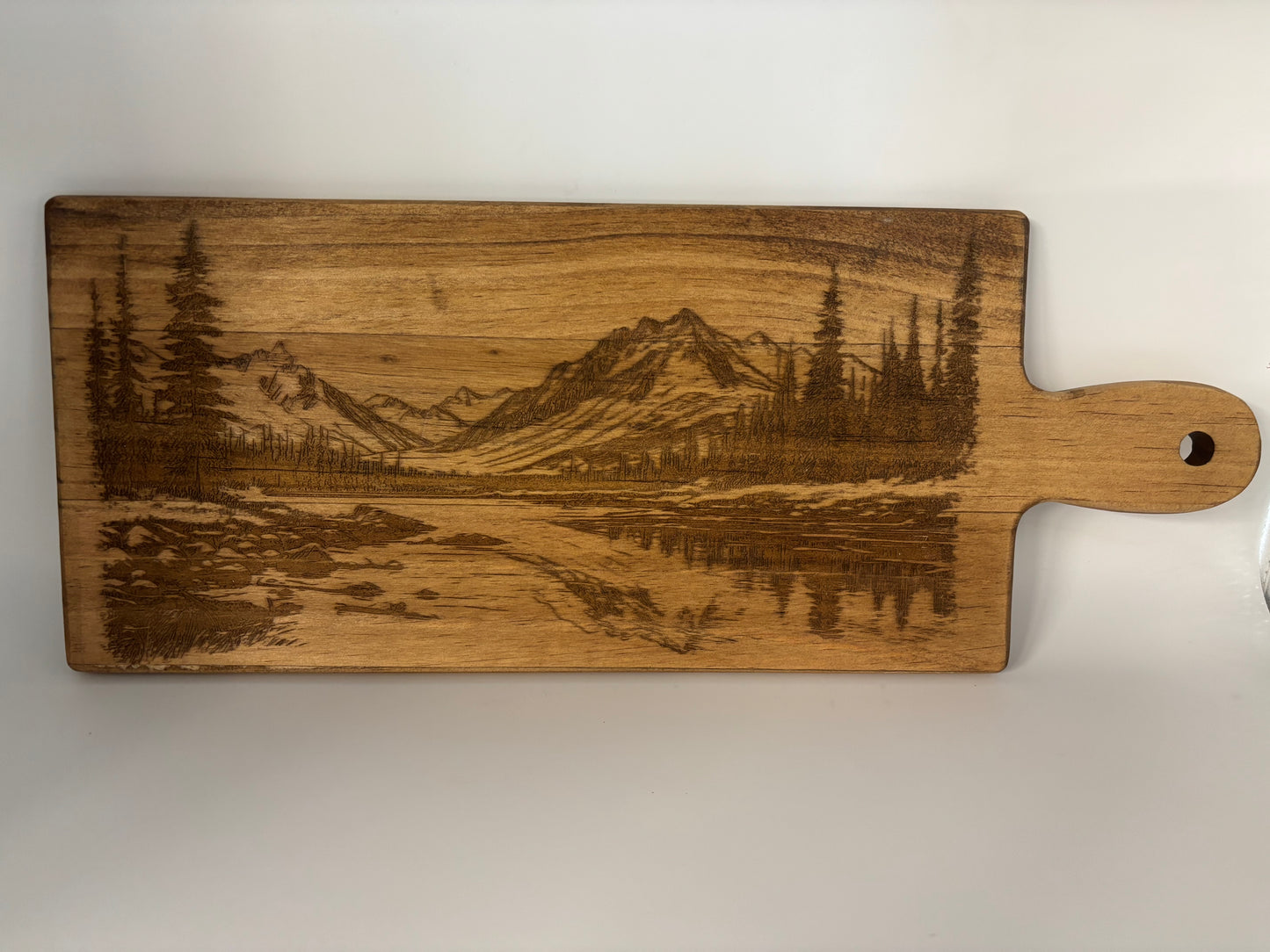 Lake and Mountain Cutting board