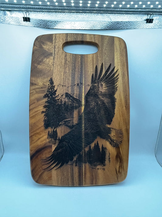 Eagle soaring cutting board