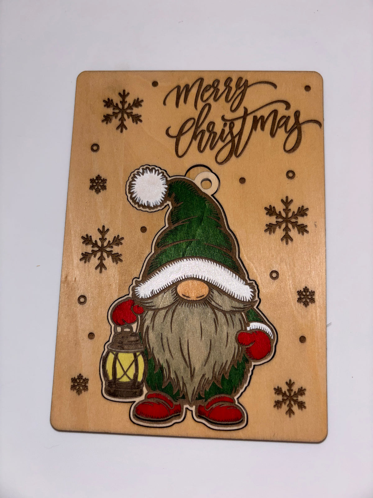 Wooden Gnome Christmas Card