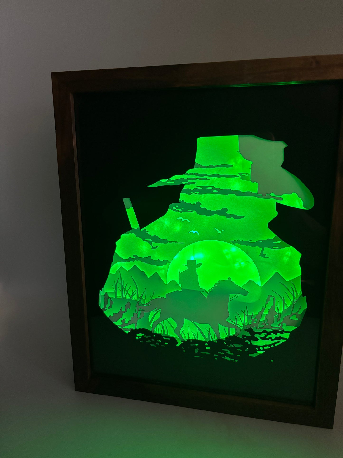 Cowboy Riding The Range Light Box