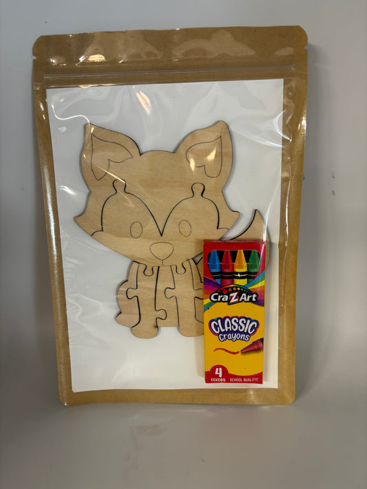 Fox wooden puzzle kit