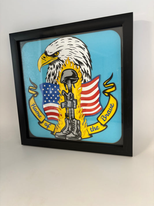Home of the Brave layered paper art