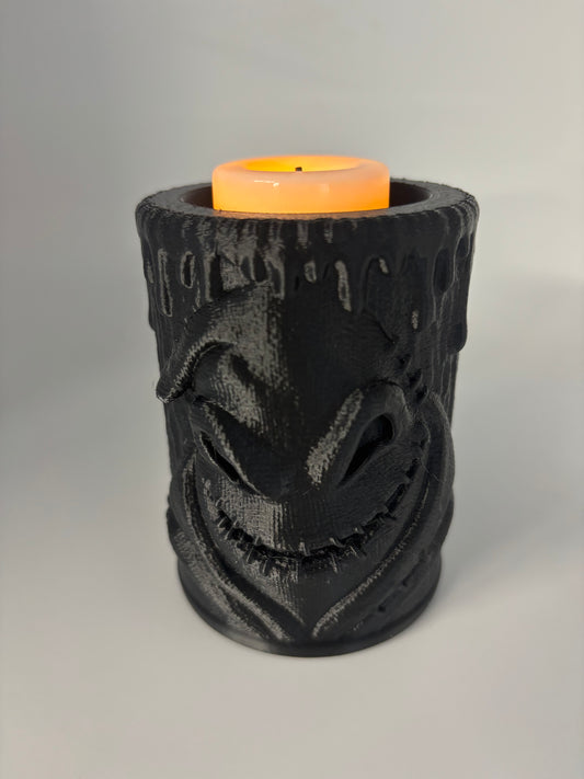 Oogie Tea Light Holder – Black 3D-Printed Halloween Decor