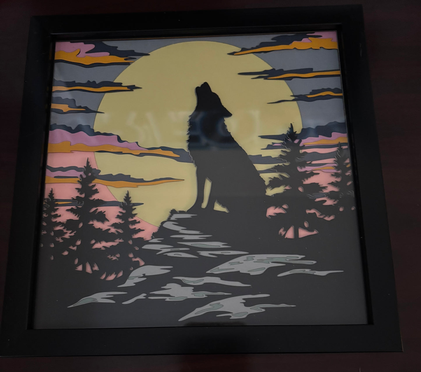 Wolf Layered paper art