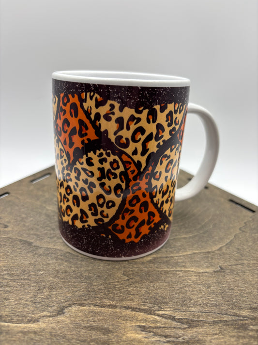 Valentine leopard print heart cup