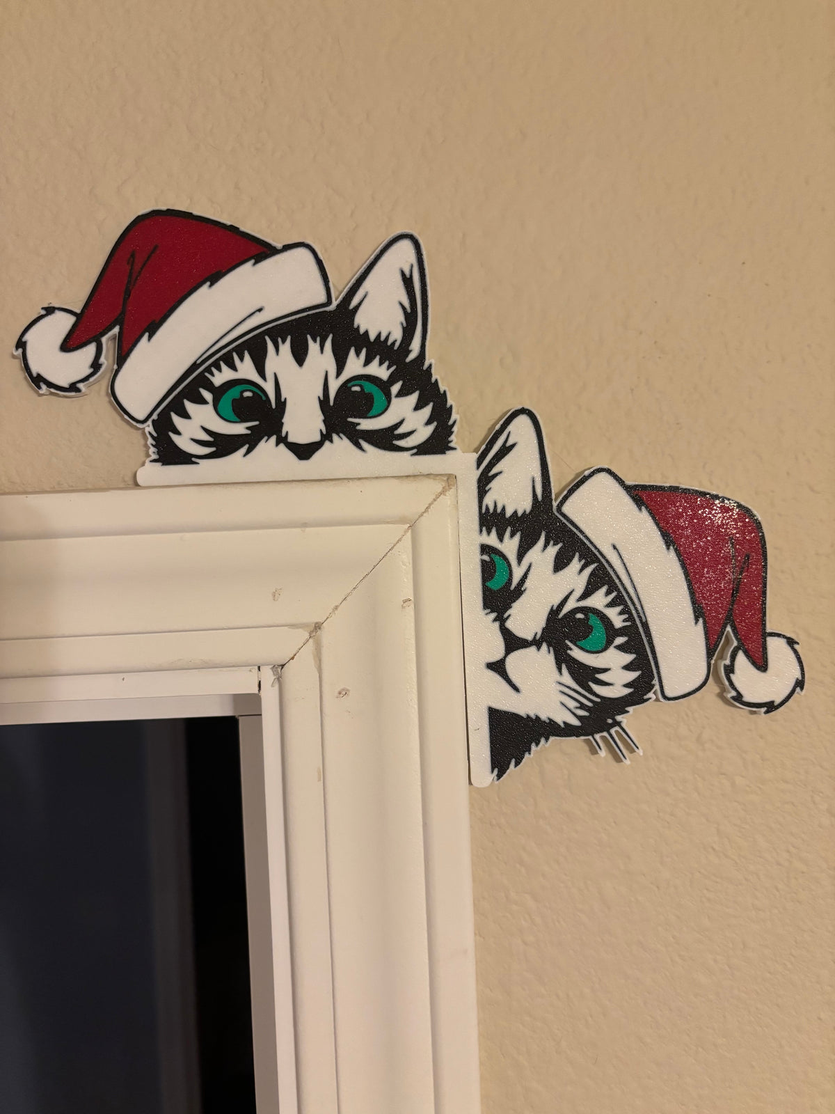 Christmas Cats in Santa Hats Door Frame Decoration