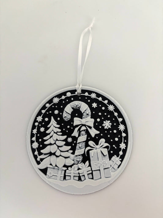 Candy Cane Christmas Ornament – 3D-Printed Winter Scene