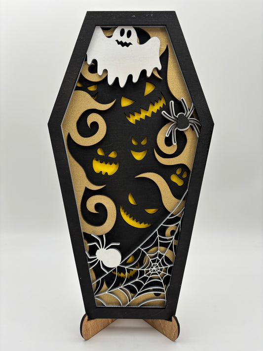 Halloween Ghost and Spider coffin