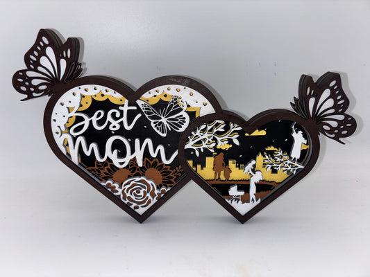 Best Mom Double Heart