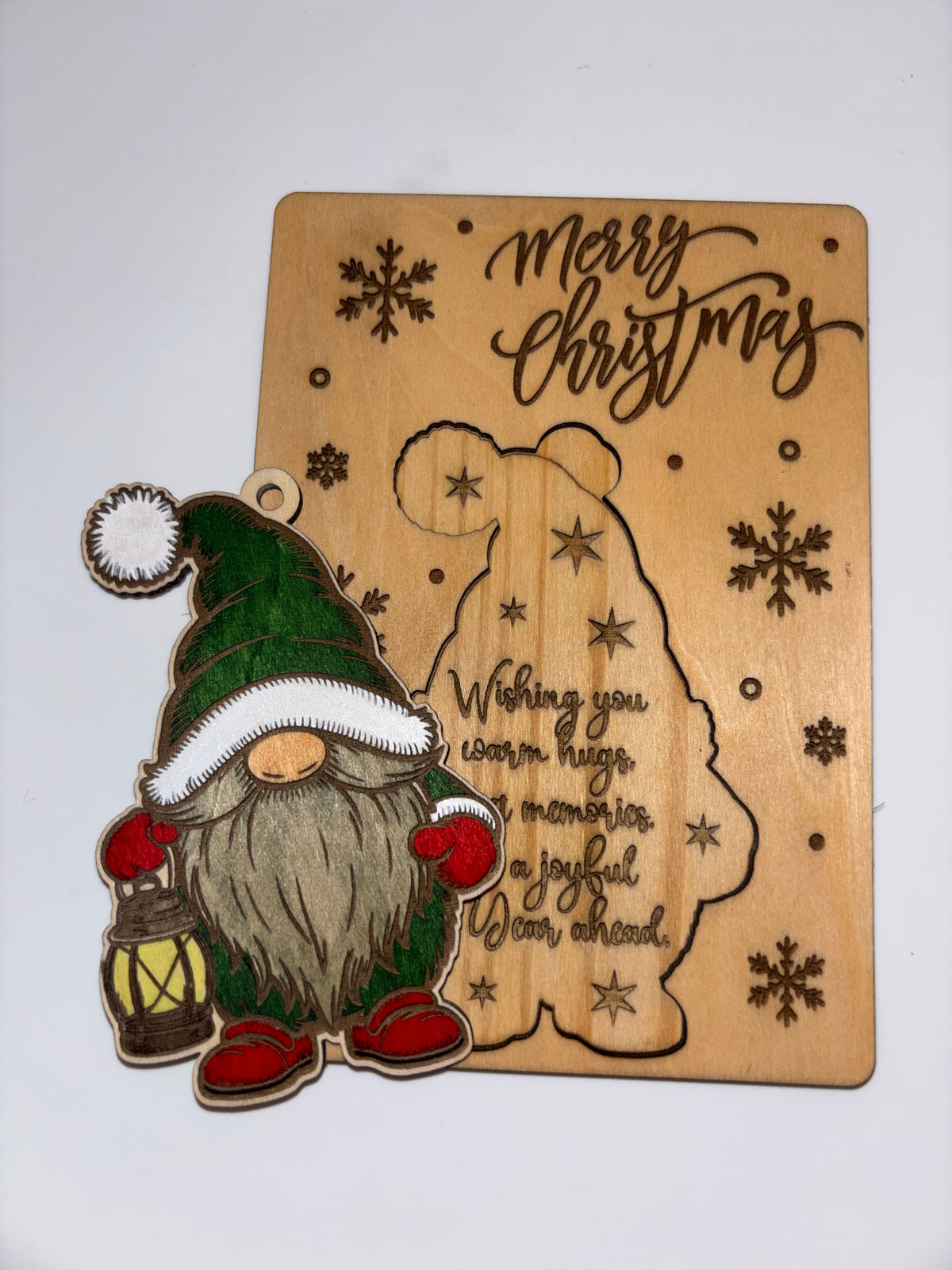 Wooden Gnome Christmas Card
