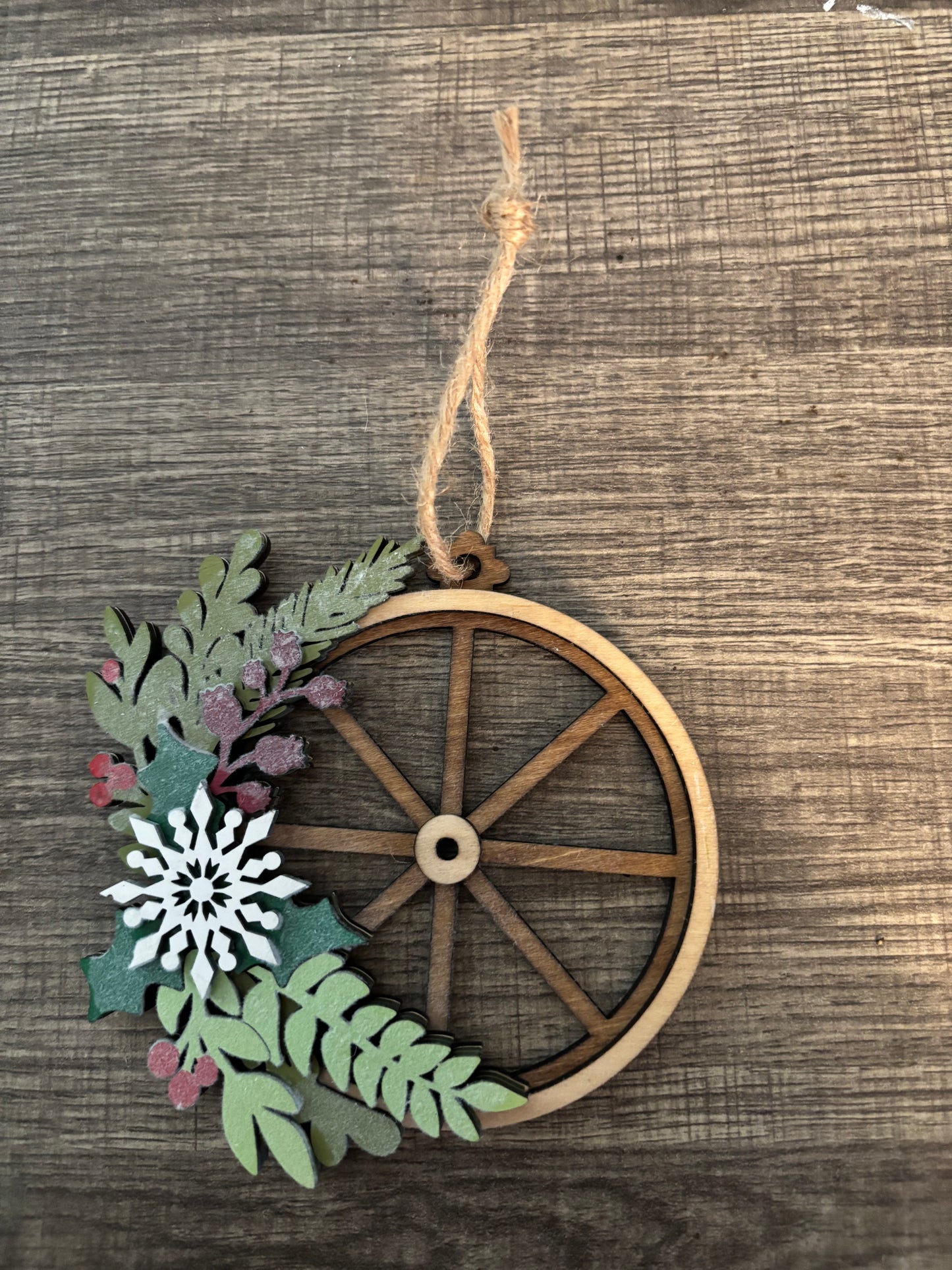 Wagon Wheel ornaments (set of 3)