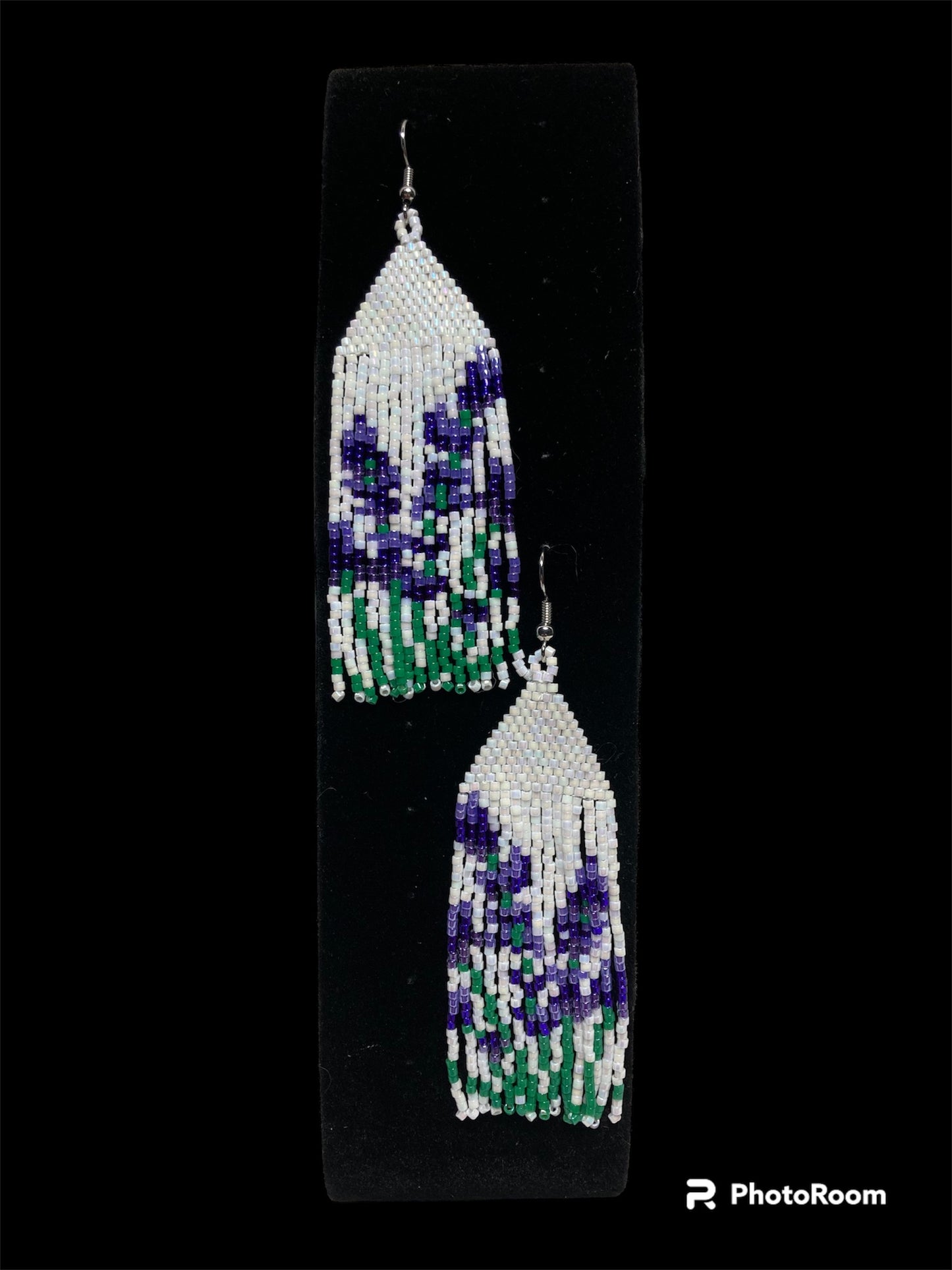 Beaded lavender earrings