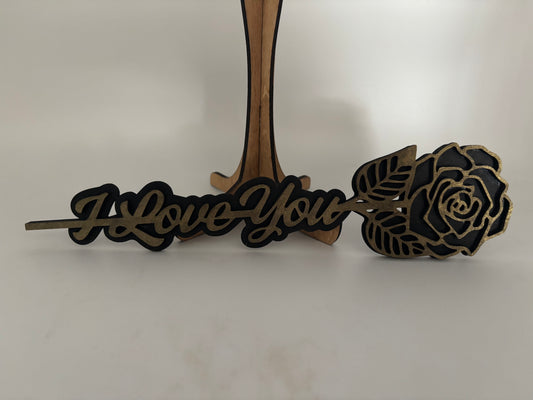 I Love You black rose