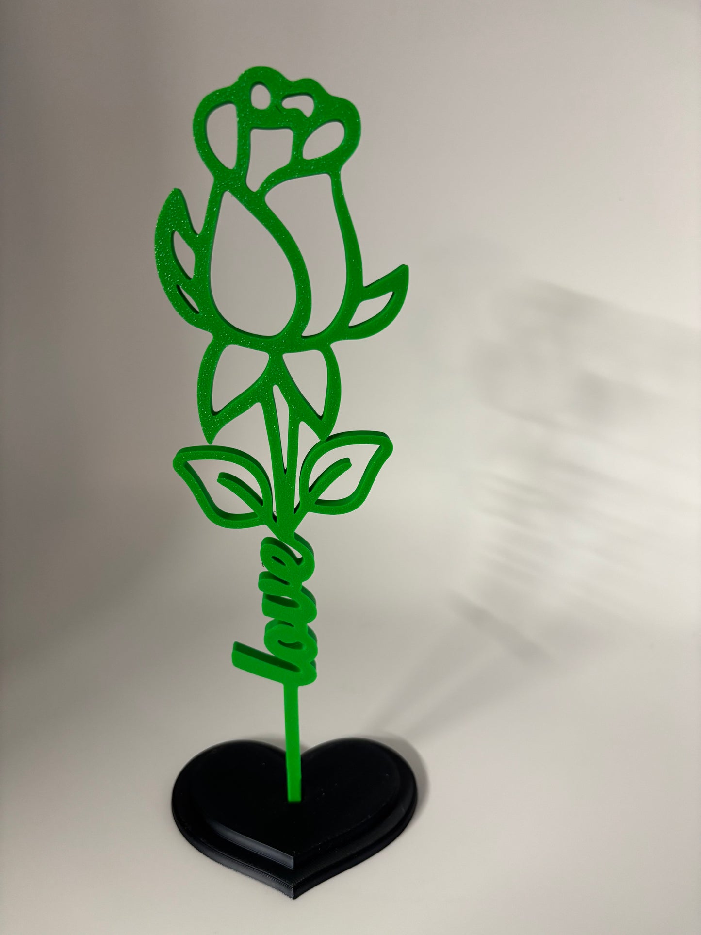 3d love flower on a stand