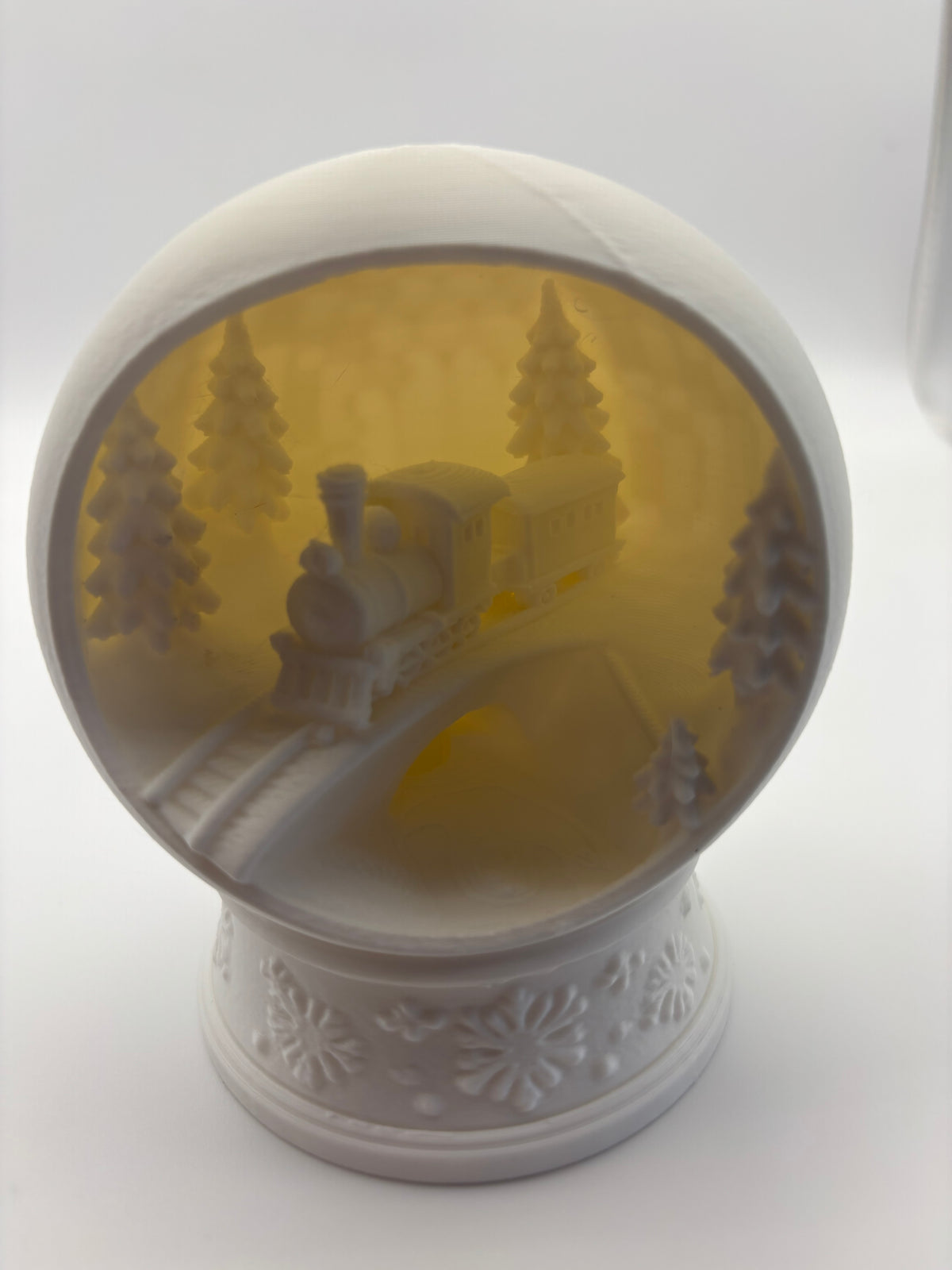 Lighted 3D Printed Train Scene Globe