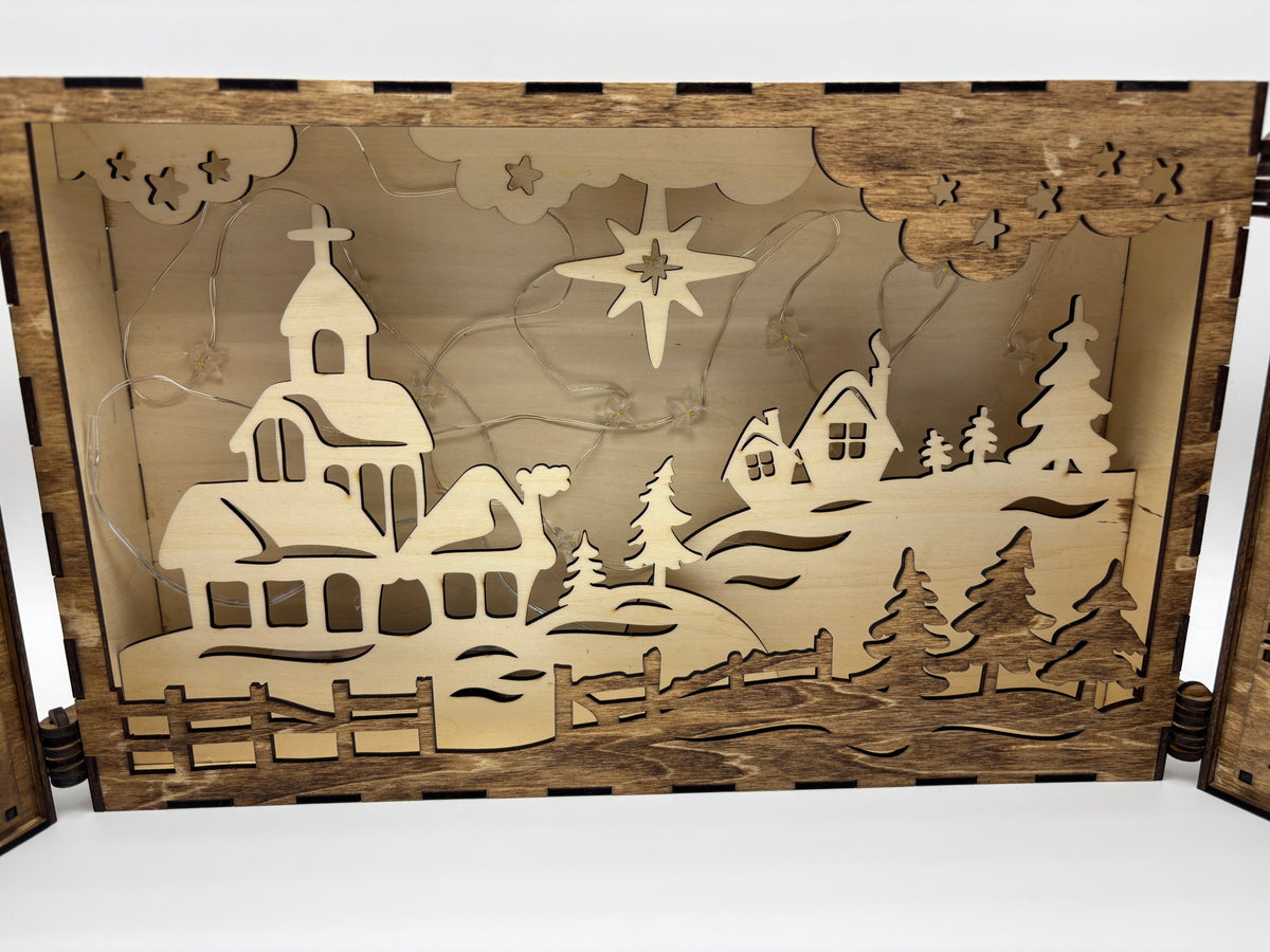 Wooden Christmas Advent Calendar with 24 Drawers