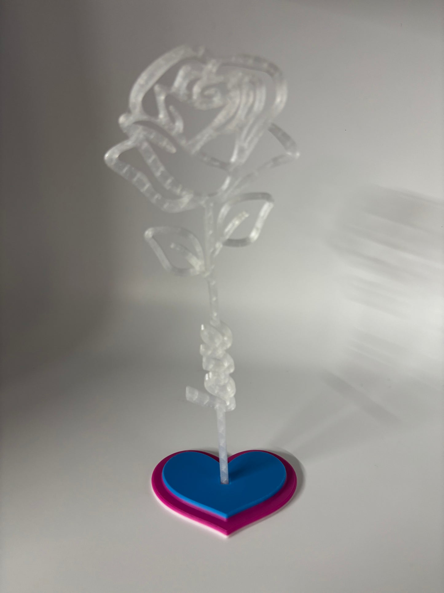 3d love flower on a stand