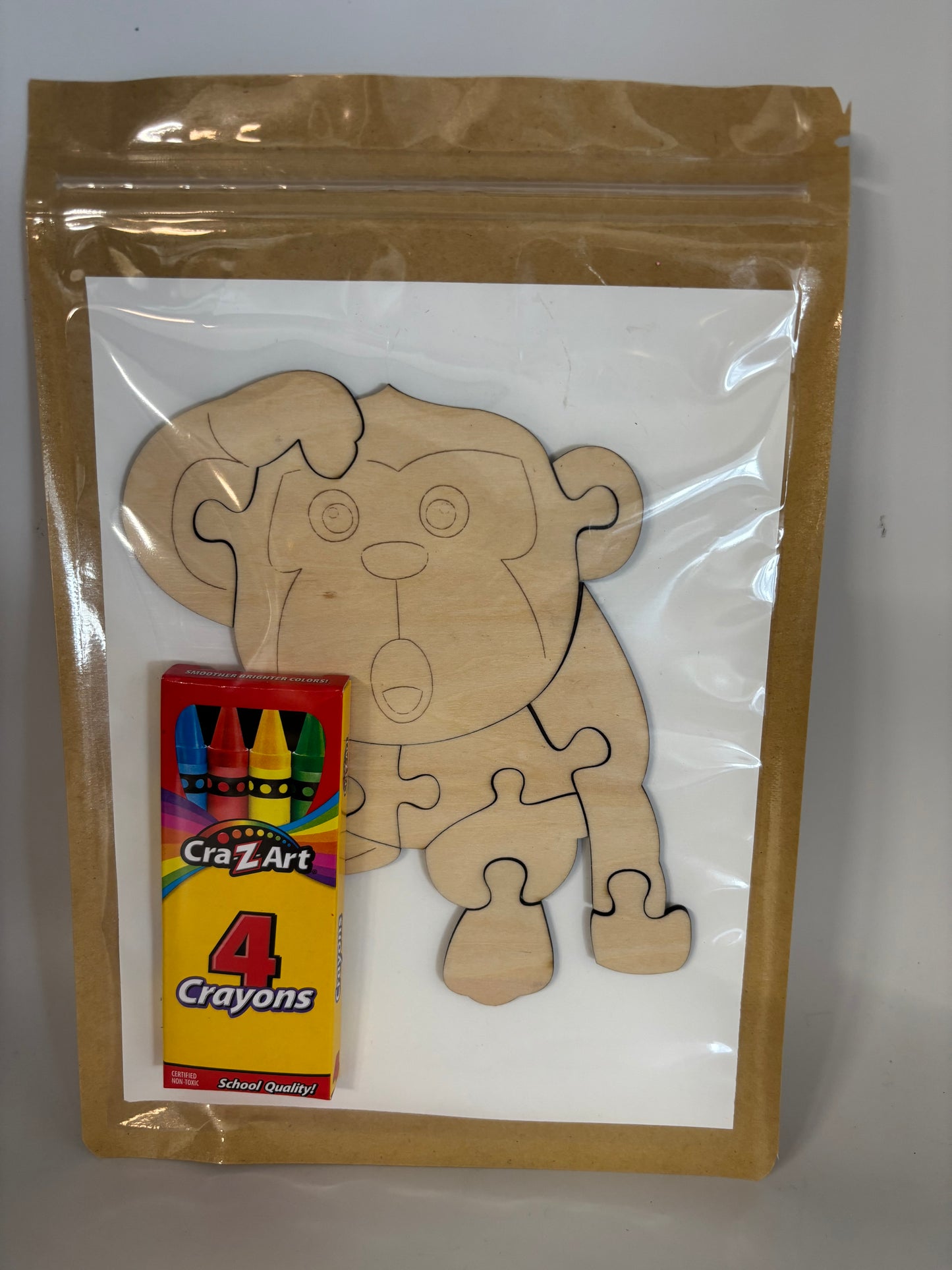 Monkey wooden puzzle
